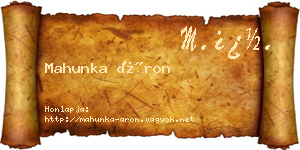 Mahunka Áron névjegykártya