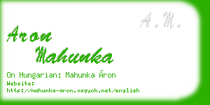 aron mahunka business card